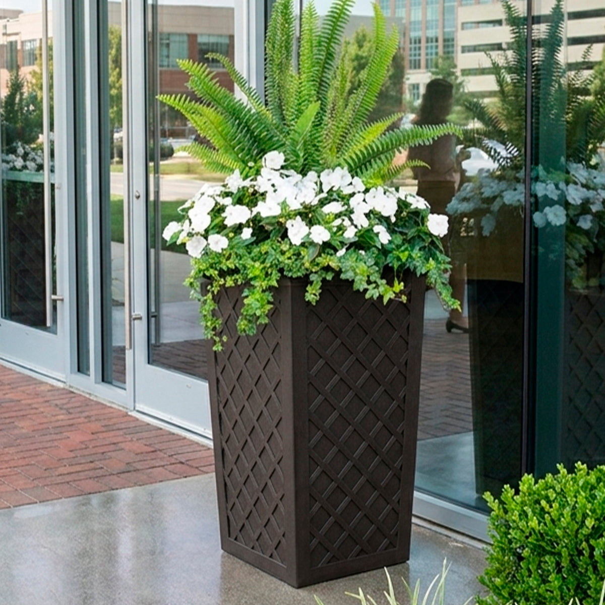 Lattice 13" W x 26" H Planter