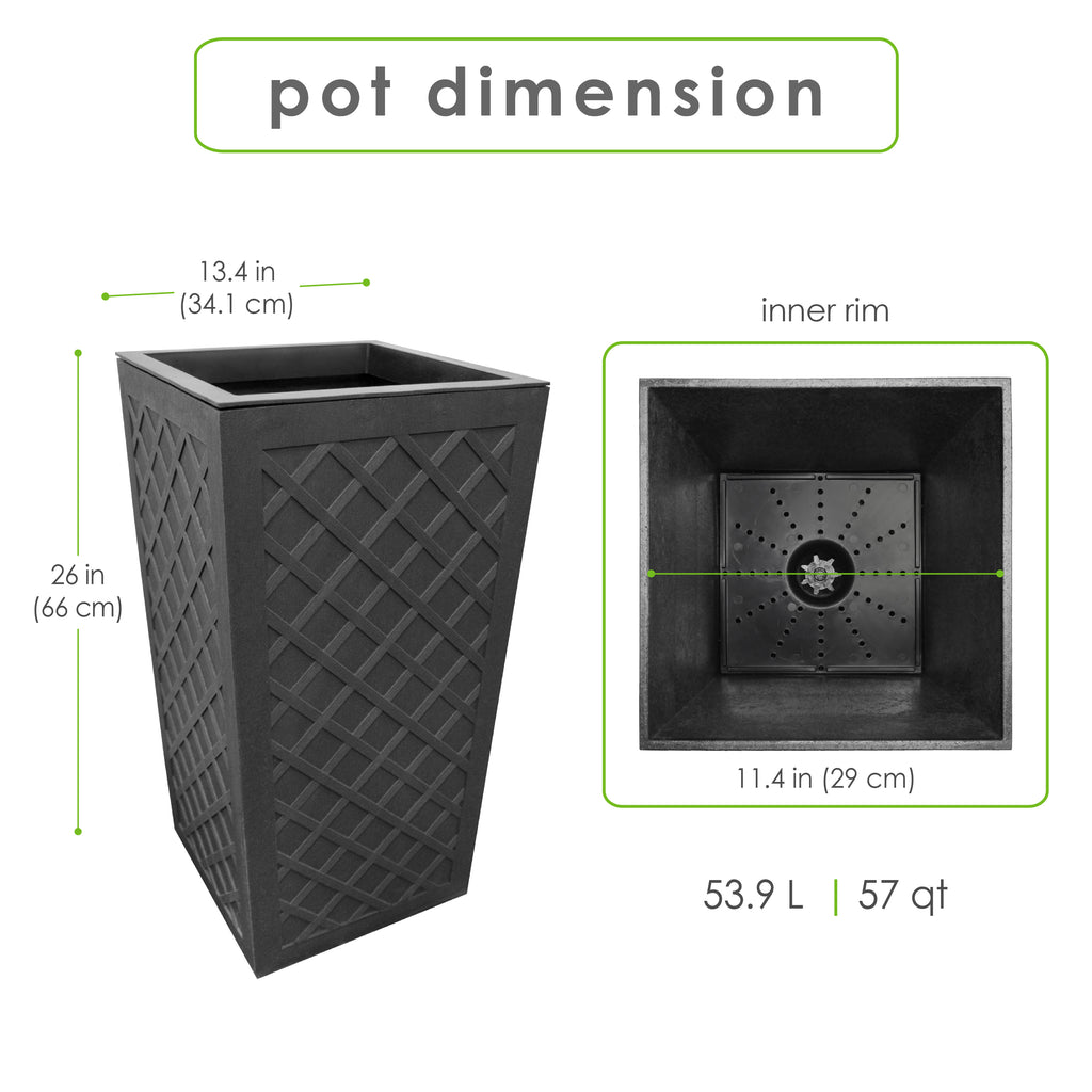 Lattice 13" W x 26" H Planter