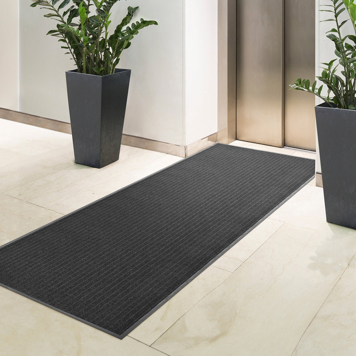 Atlas 5-Ribbed Needlepunch Commercial Floor Mat, 3 ft x 10 ft