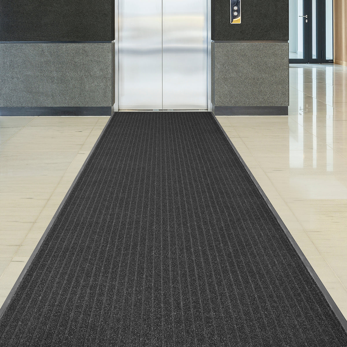 Atlas 5-Ribbed Needlepunch Commercial Floor Mat, 3 ft x 20 ft