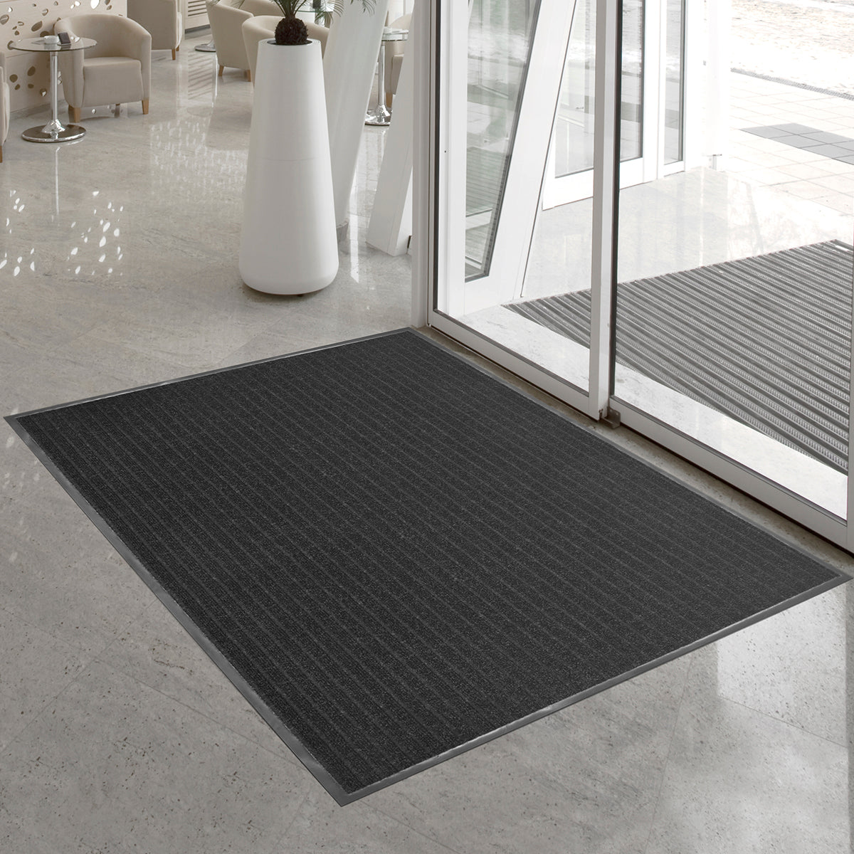 Atlas 5-Ribbed Needlepunch Commercial Floor Mat, 4 ft x 8 ft