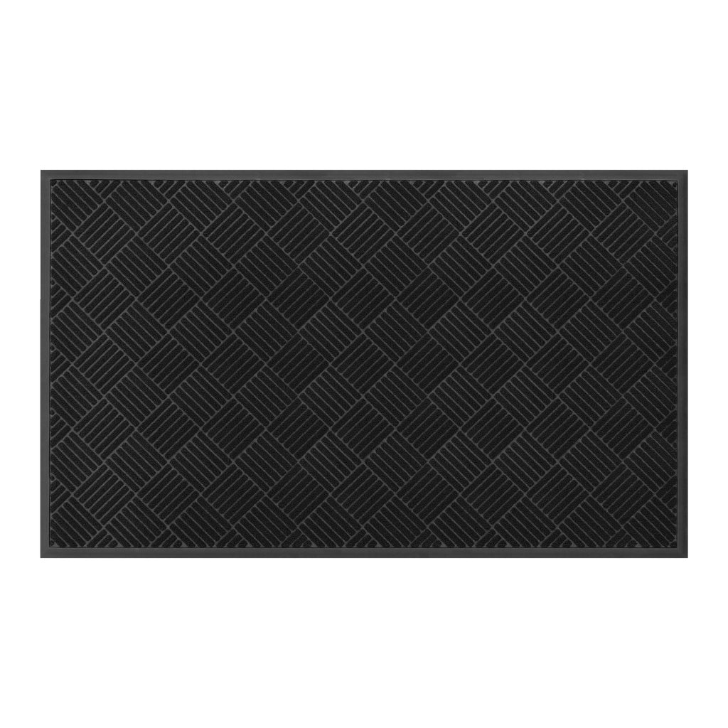 Hunter Embossed Parquet Doormat Black 3 ft x 5 ft