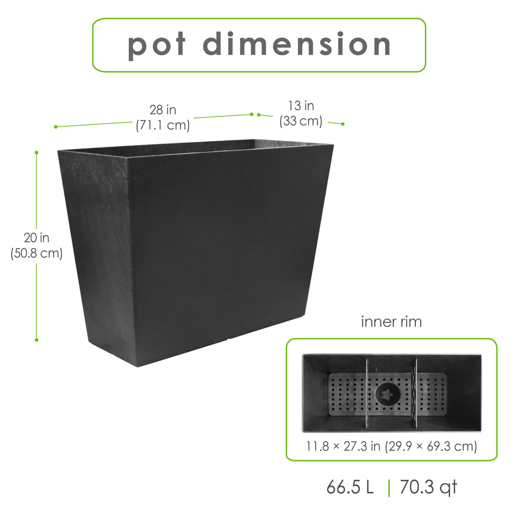 Sonata 28" W x 20" H Planter Trough