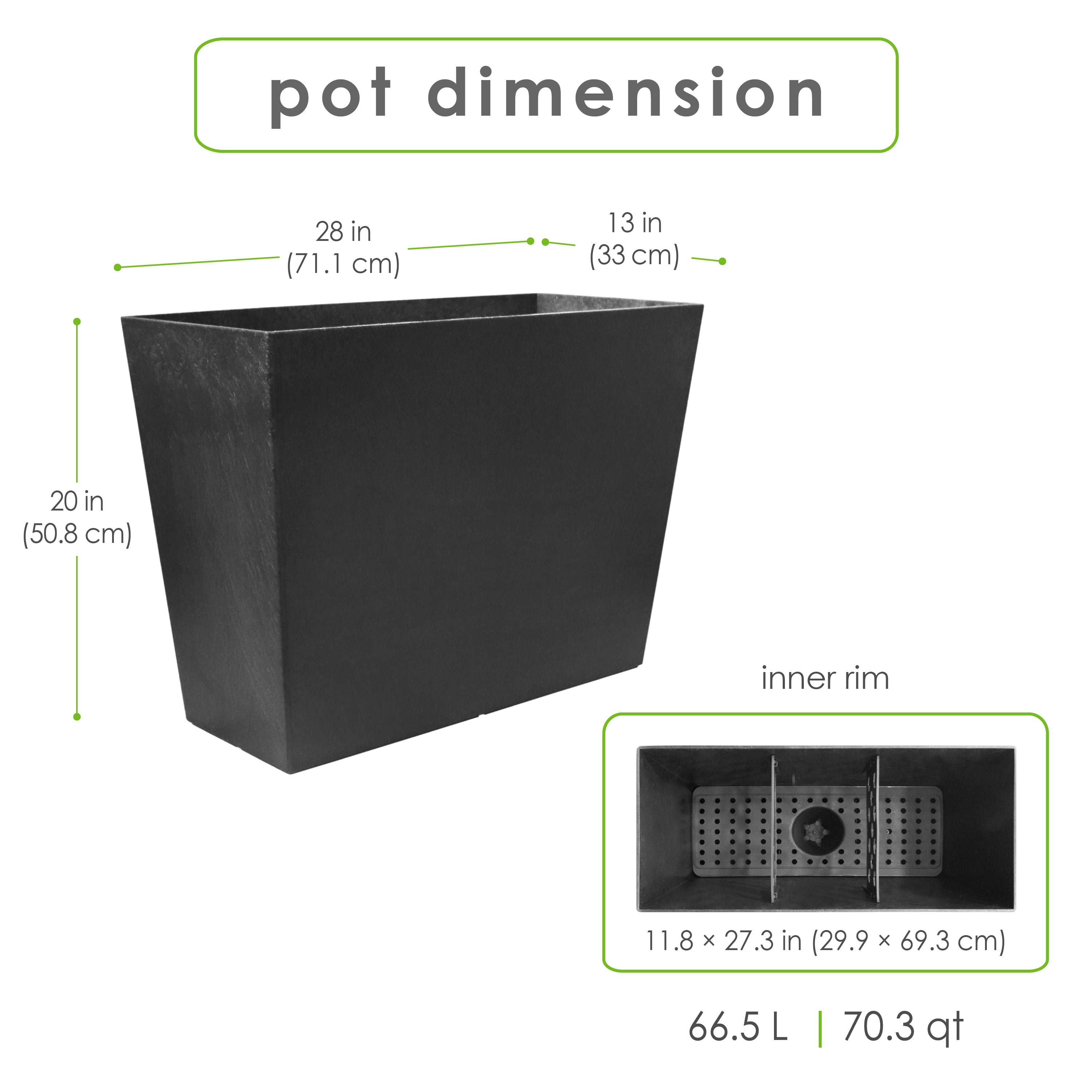 Sonata 28" W x 20" H Planter Trough