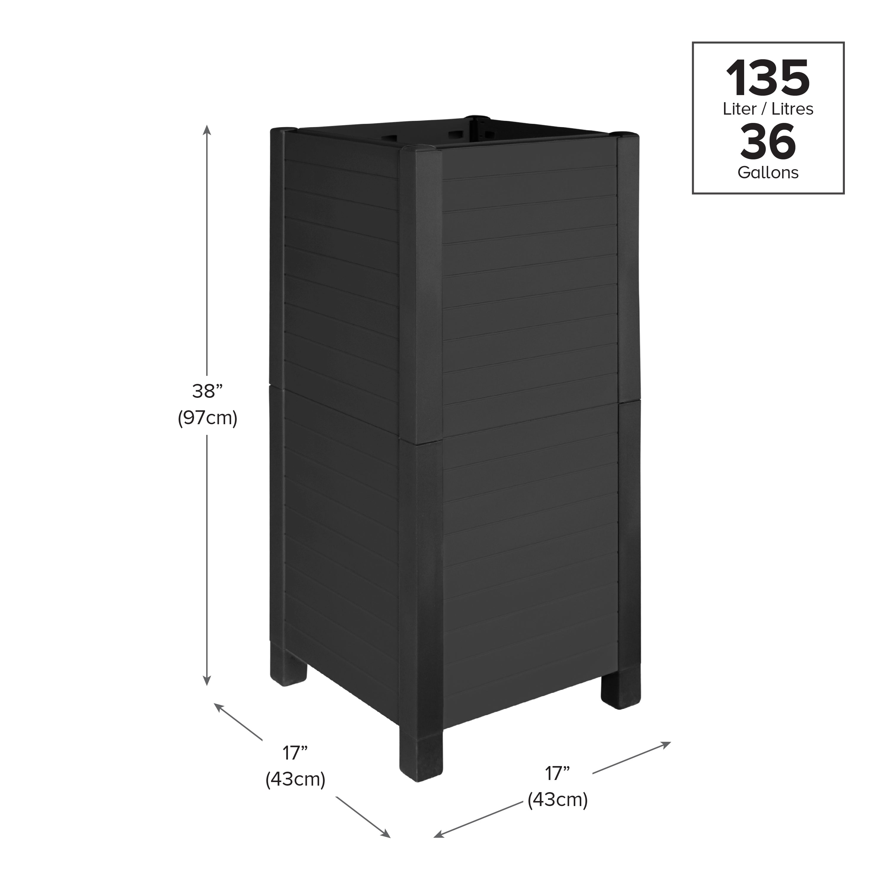Flora Planter Box 17" W x 36" H Tower Planter