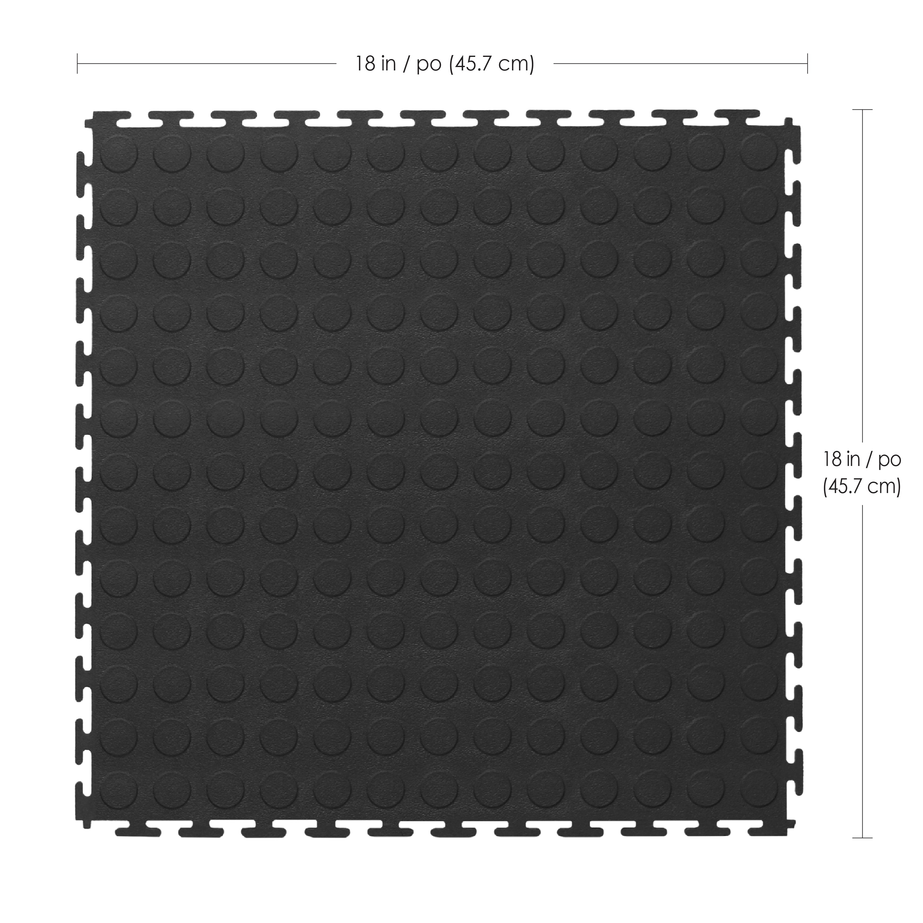 Black Utility Multi-Purpose Interlocking Tiles 18 inch x 18 inch, 12-pack