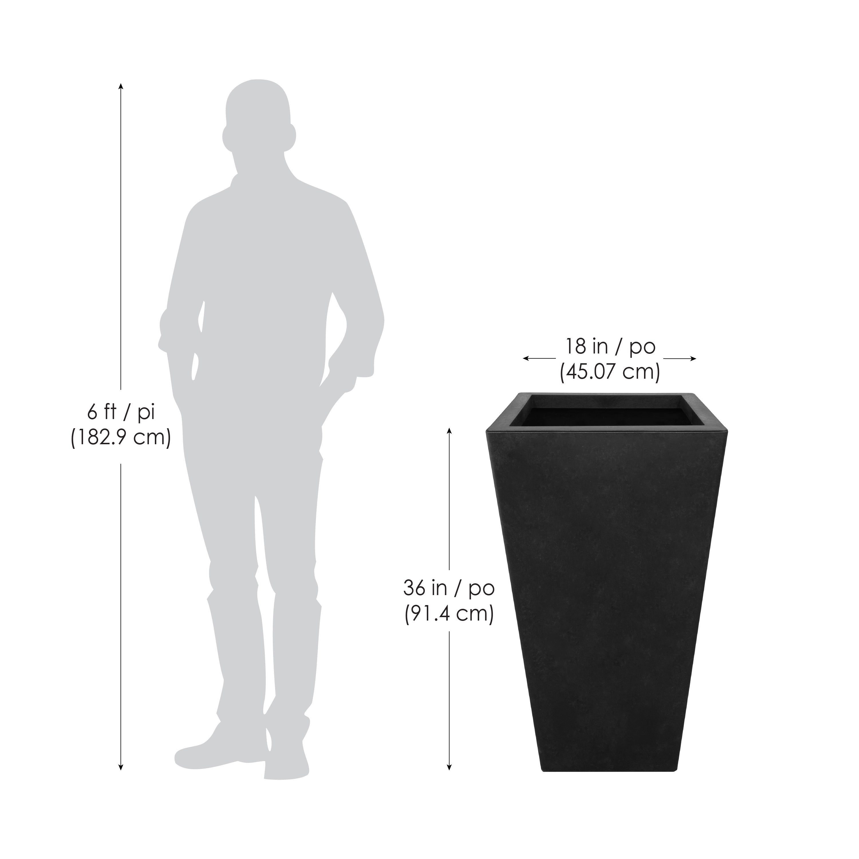 Sonata 18" W x 36" H Planter